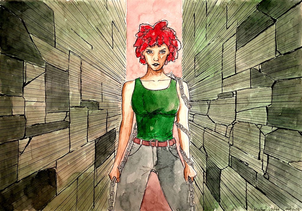 Dessin comics réalisé par un élève adulte au cours de dessin comics à Nantes