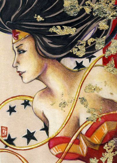 Wonder woman dessiné pendant les cours de comics à Orvault