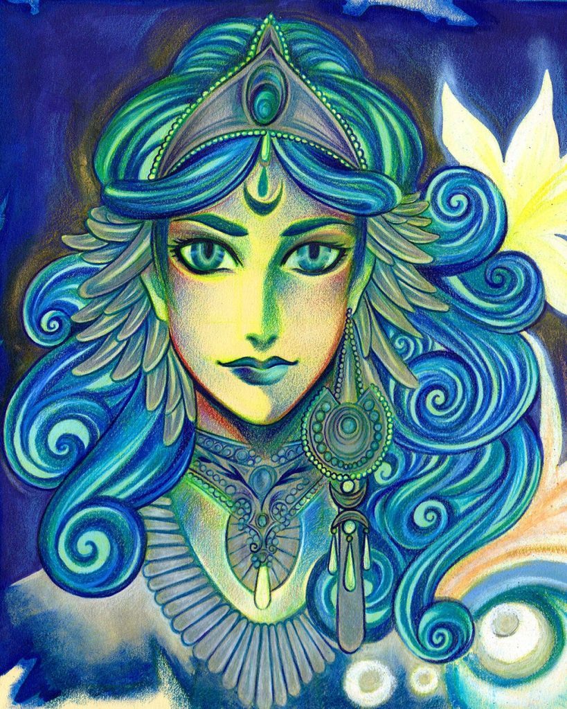 La déesse Artémis dessin manga réalisé pendant le stage manga à Nantes