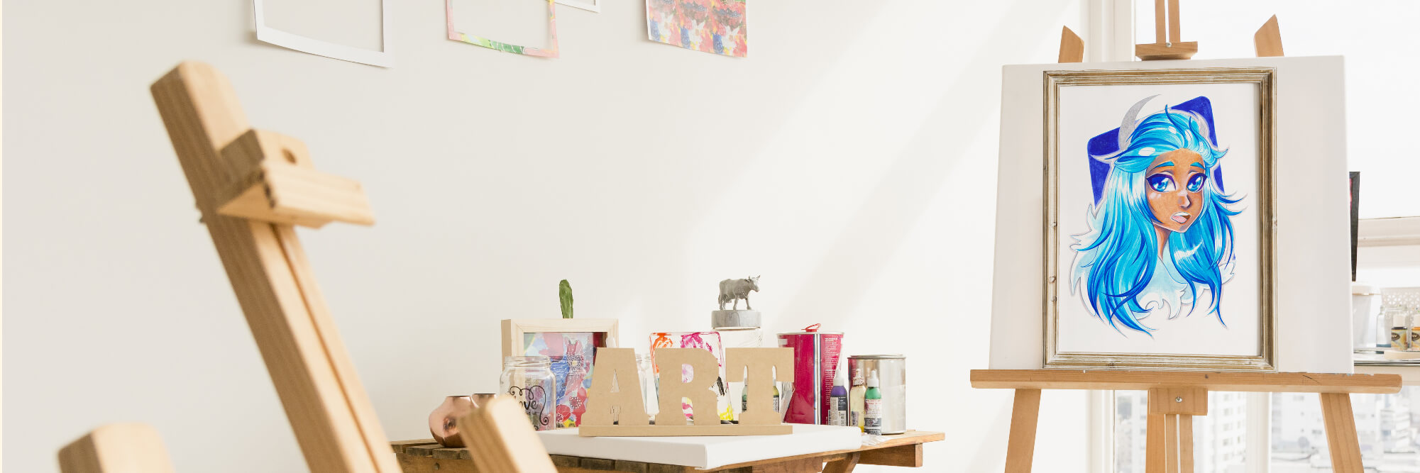 Intérieur de l'atelier des cours de dessin Orvault