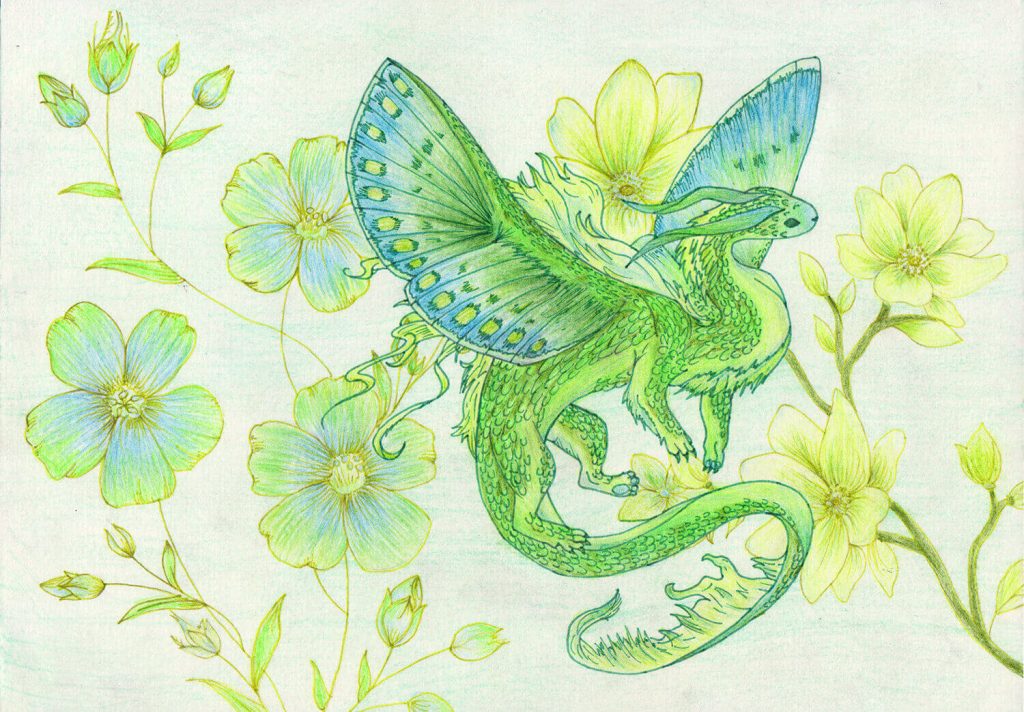 Initiation au dessin d'animaux mignons et dragons kawaii aux crayons de couleur, cours enfants du mercredi après-midi, secteur Nantes Nord.
